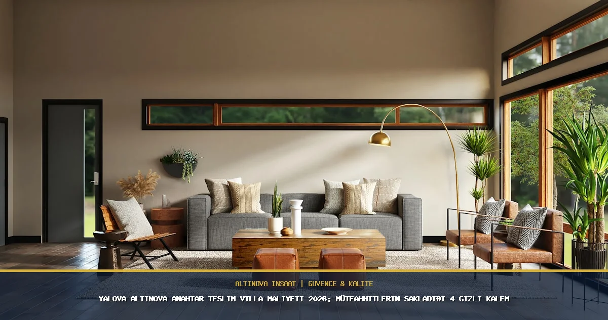 Yalova Altınova Anahtar Teslim Villa Maliyeti 2026: Müteahhitlerin Sakladığı 4 Gizli Kalem
